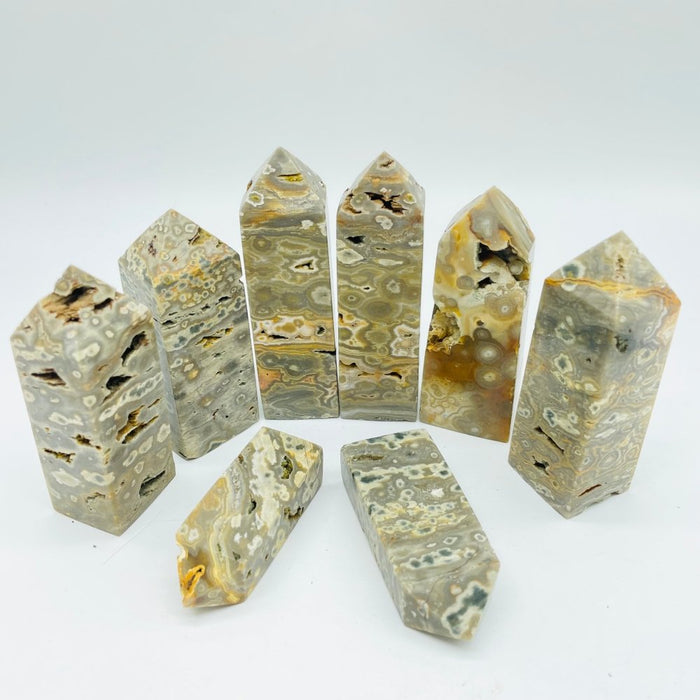 Grey Ocean Jasper Four-Sided Tower Point Wholesale