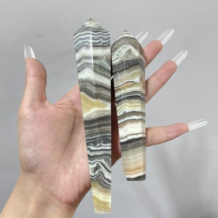 Grey Yellow Calcite Point Magic Wand Scepter Wholesale