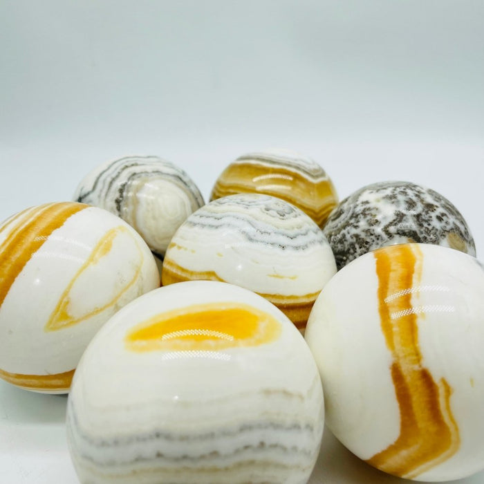 Grey & Yellow Calcite Sphere Ball Wholesale