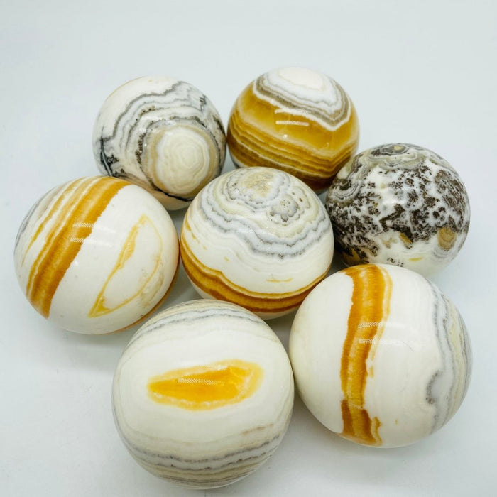 Grey & Yellow Calcite Sphere Ball Wholesale