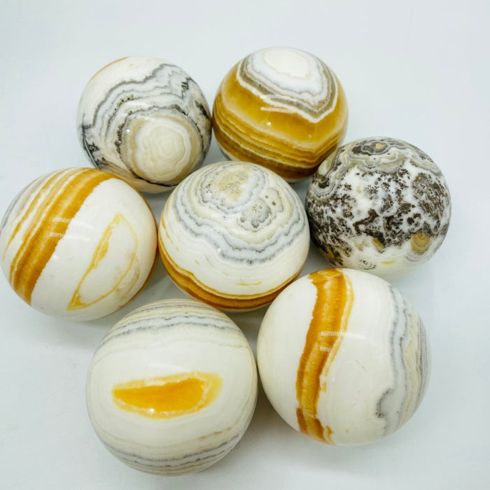 Grey & Yellow Calcite Sphere Ball Wholesale