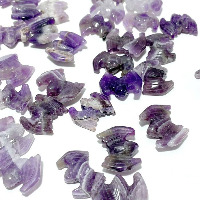 Halloween Mini Chevron Amethyst Bat Carving Wholesale