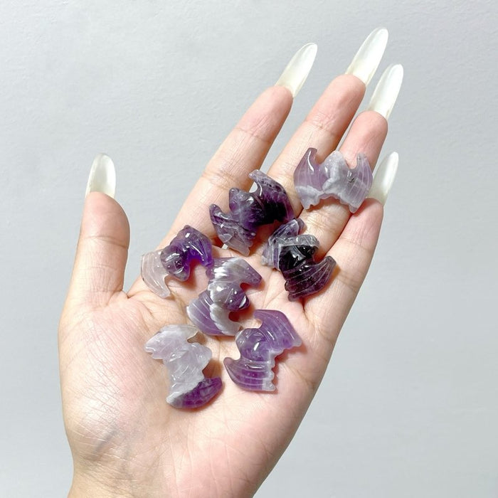 Halloween Mini Chevron Amethyst Bat Carving Wholesale