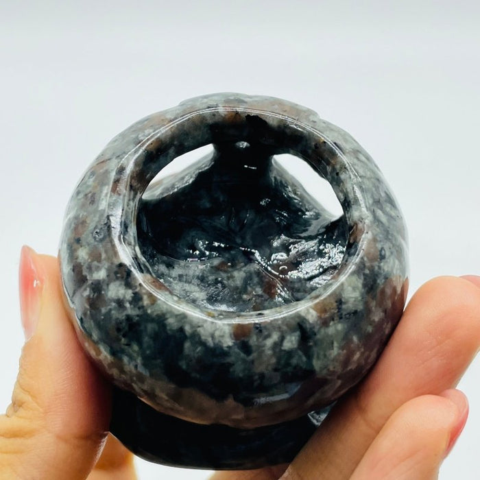 Halloween Pumpkin Wizard Hollow Carving Wholesale Yooperlite Larvikite Tree Agate