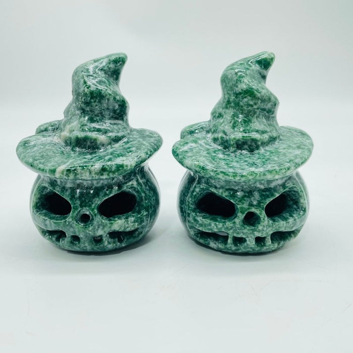 Halloween Pumpkin Wizard Hollow Carving Wholesale Yooperlite Larvikite Tree Agate