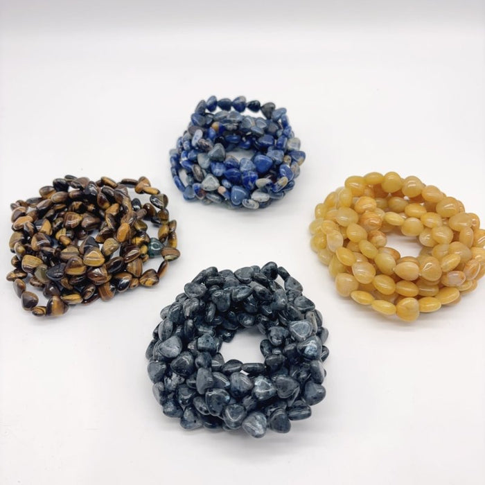 Heart Bracelet Crystal Wholesale Tiger Eye Sodalite Larvikite Yellow Agate