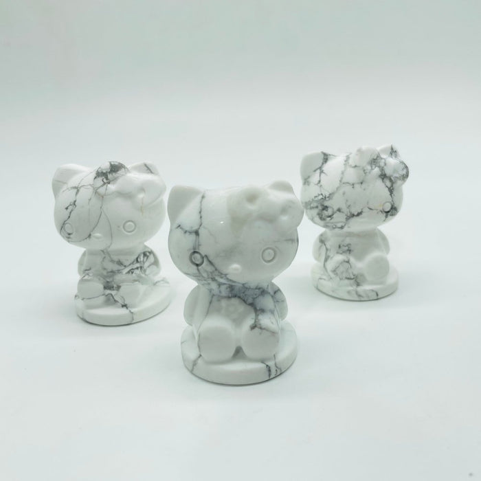Hello kitty Carving Obsidian Howlite Wholesale