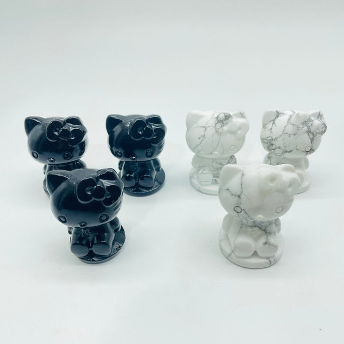 Hello kitty Carving Obsidian Howlite Wholesale