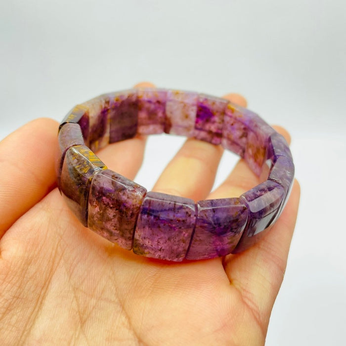 High Grade Amethyst Cacoxenite Super7 Bracelet (HGUB07)