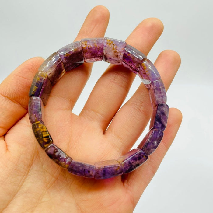 High Grade Amethyst Cacoxenite Super7 Bracelet (HGUB07)