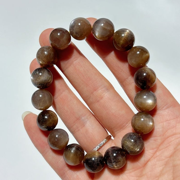 High Grade Black Sunstone With Hematite Moonstone Bracelet(HGUB22)