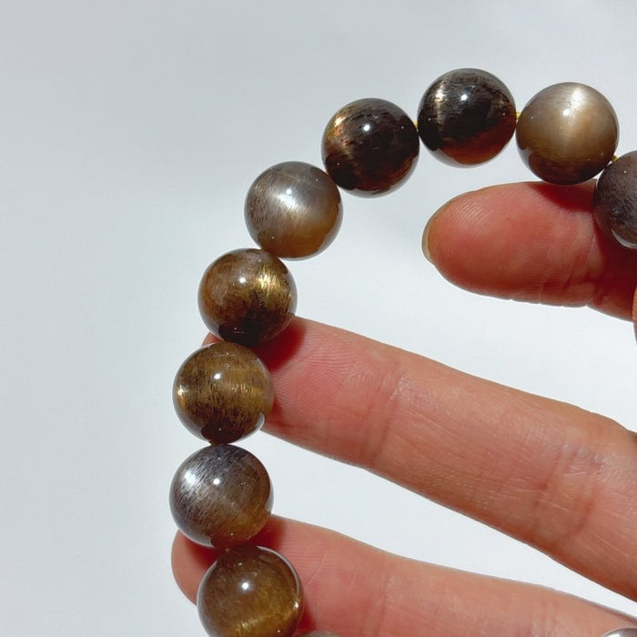 High Grade Black Sunstone With Hematite Moonstone Bracelet(HGUB22)