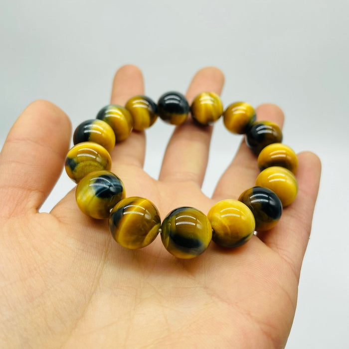 High Grade Gold Blue Tiger Eye Flash Bracelet (HGUB02)