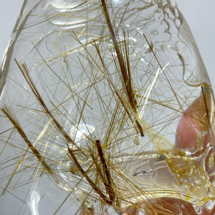 High Grade Quan Yin Rutile Crystal Carving