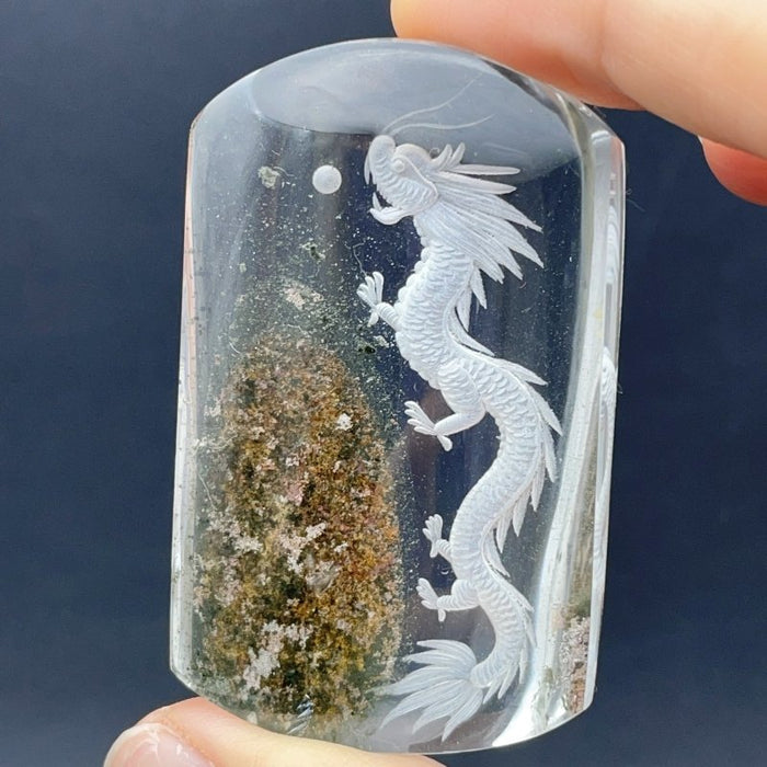 High Grade Super Clear Chinese Dragon Garden Quartz Inner Scene Carving(HGUD03)