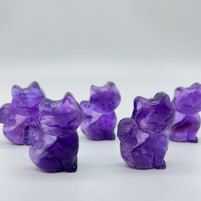 High Quality Amethyst Cat Carving Wholesale