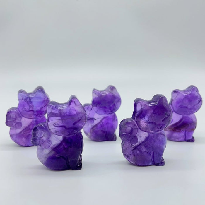 High Quality Amethyst Cat Carving Wholesale