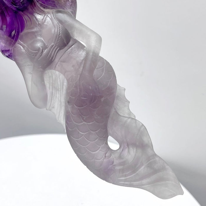 High Quality Amethyst Mermaid Carving
