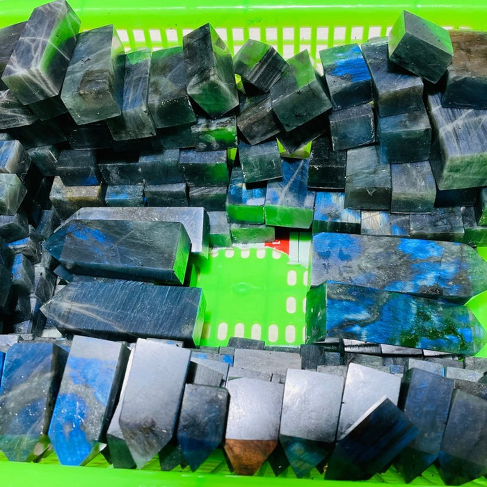 High Quality Blue Labradorite Four-Sided Tower Point Wholesale