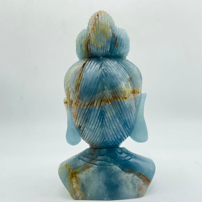 High Quality Blue Onyx Guanyin Head Carving