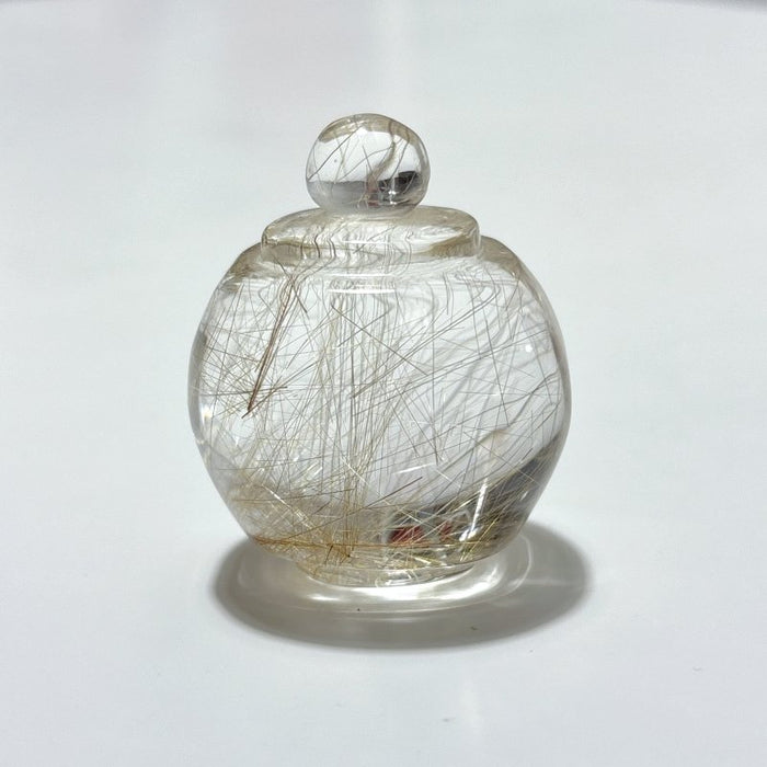 High Quality Bottle Shape Clear Golden Rutile Quartz