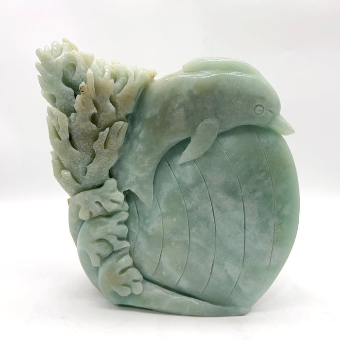 High Quality Caribbean Calcite Mermaid Dolphin Fish Carving Collection