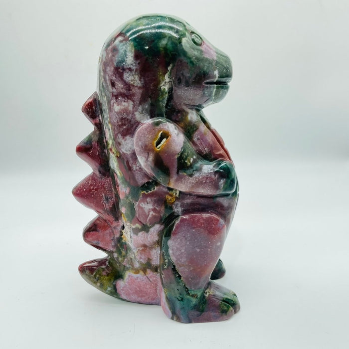 High Quality Colorful Ocean Jasper Baby Dinosaur Carving