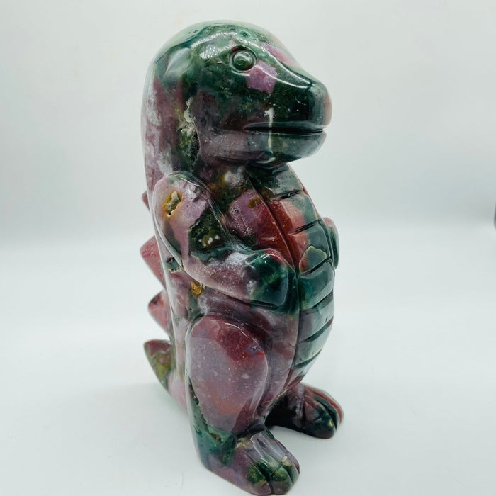 High Quality Colorful Ocean Jasper Baby Dinosaur Carving