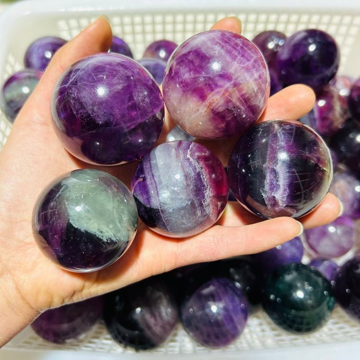 High Quality Deep Purple Fluorite Spheres Ball Wholesale