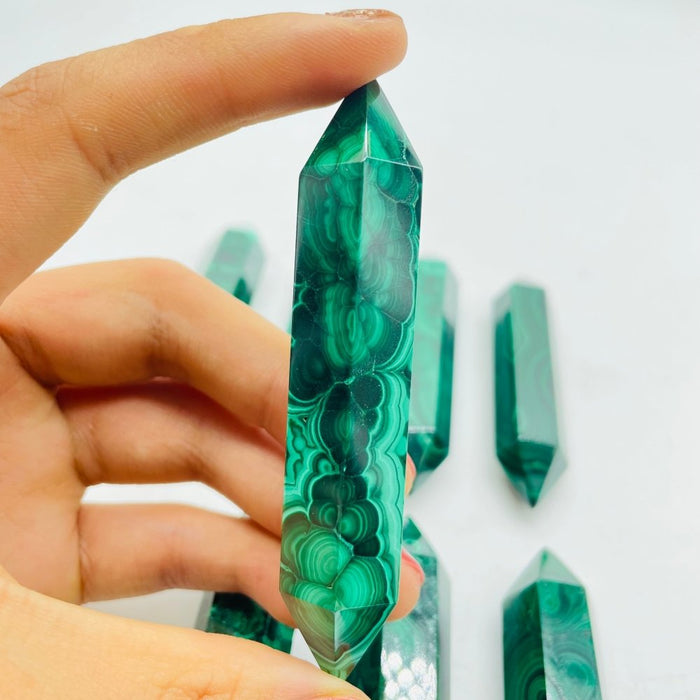 High Quality Double Points Malachite Tower Wholesale