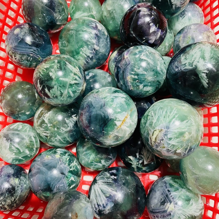 High Quality Feather Fluorite Sphere Ball Wholesale