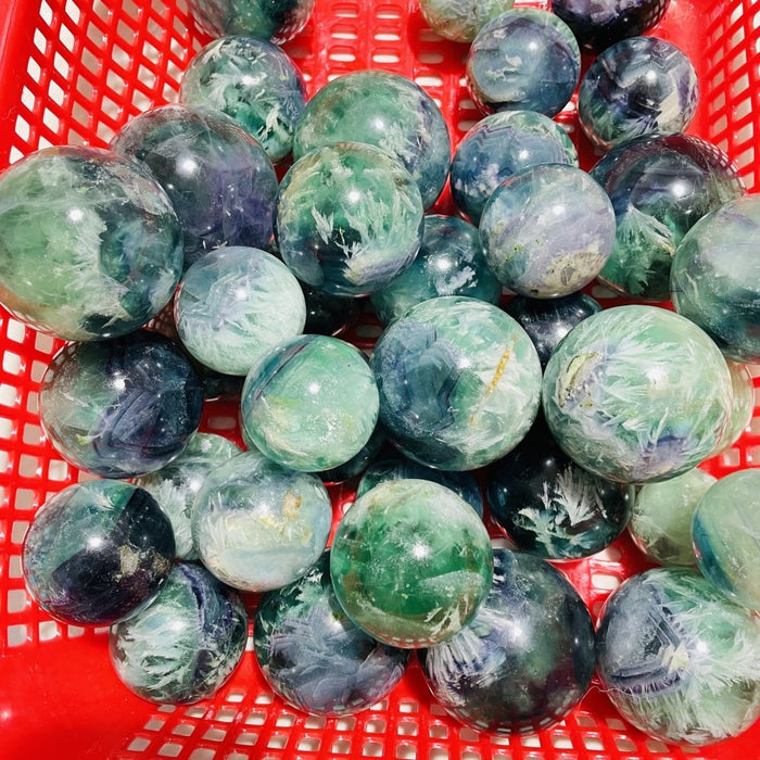 High Quality Feather Fluorite Sphere Ball Wholesale
