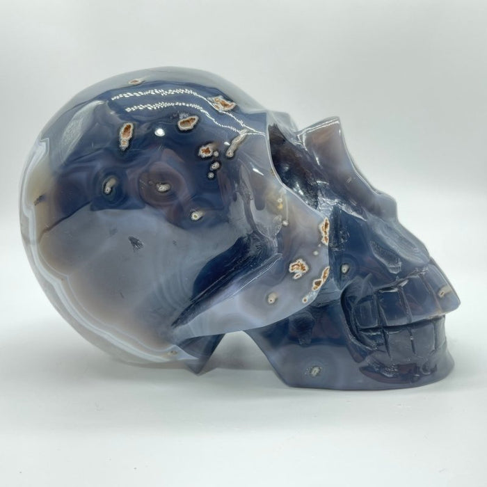 High Quality Geode Druzy Agate Large Skull