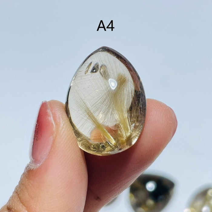 High Quality Gold Rutilated Quartz Teardrop Shape For Jewelry Making DIY Pendant