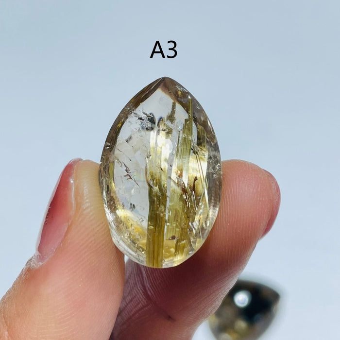 High Quality Gold Rutilated Quartz Teardrop Shape For Jewelry Making DIY Pendant