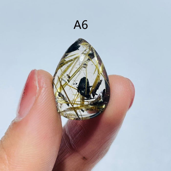 High Quality Gold Rutilated Quartz Teardrop Shape For Jewelry Making DIY Pendant