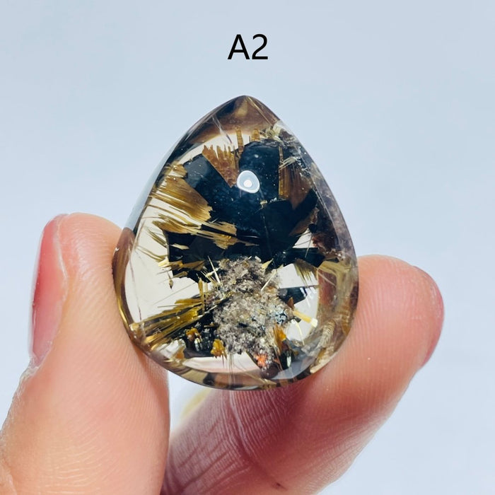High Quality Gold Rutilated Quartz Teardrop Shape For Jewelry Making DIY Pendant