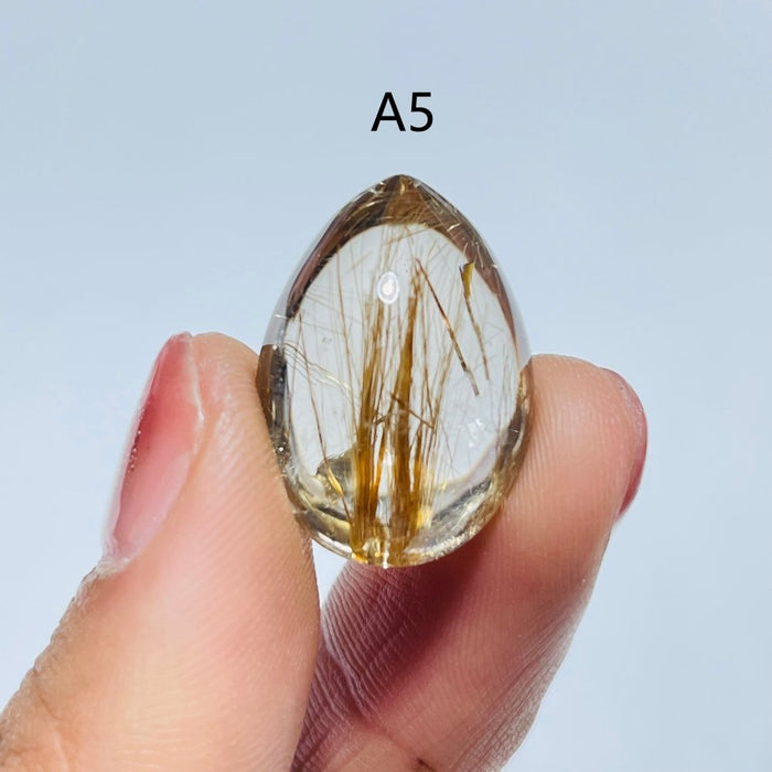 High Quality Gold Rutilated Quartz Teardrop Shape For Jewelry Making DIY Pendant