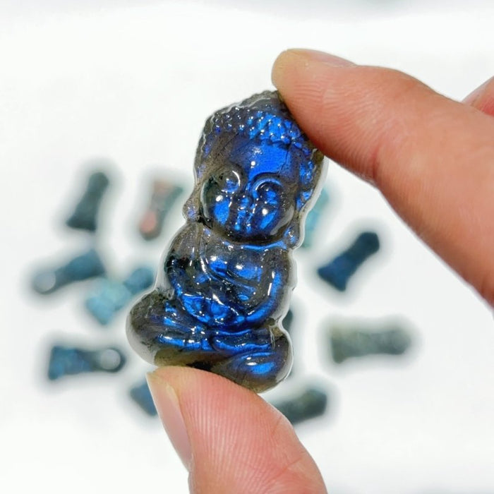 High Quality Labradorite Baby Buddha Carving Wholesale