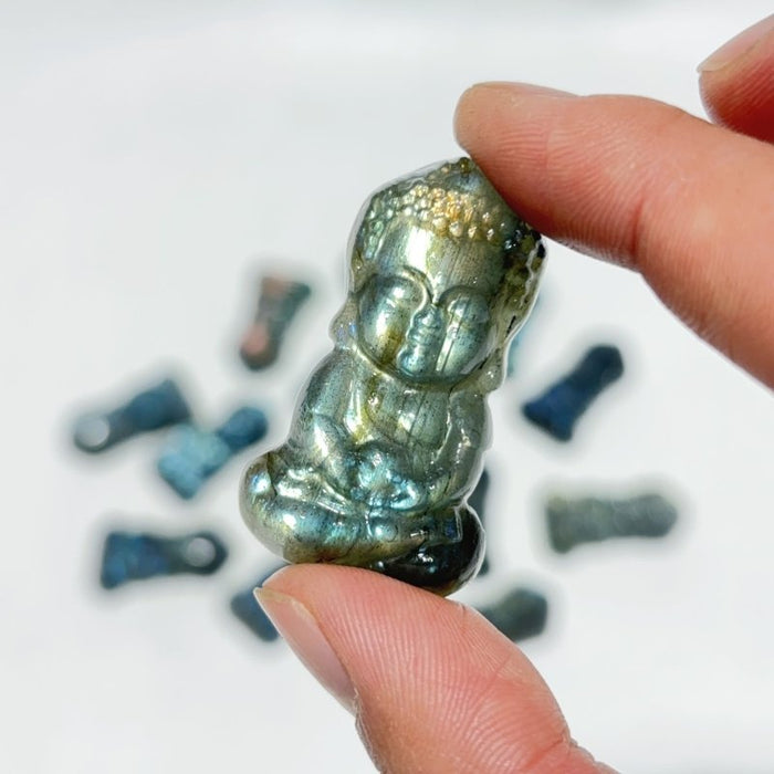 High Quality Labradorite Baby Buddha Carving Wholesale