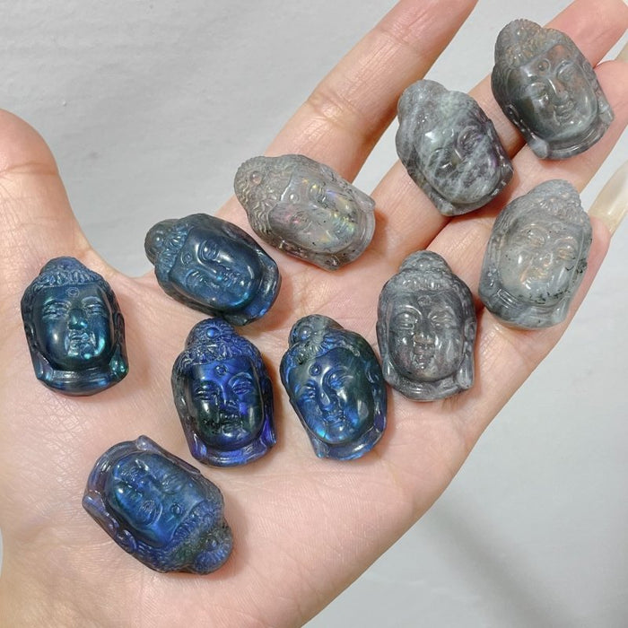 High Quality Labradorite Buddha Head Carving Wholesale
