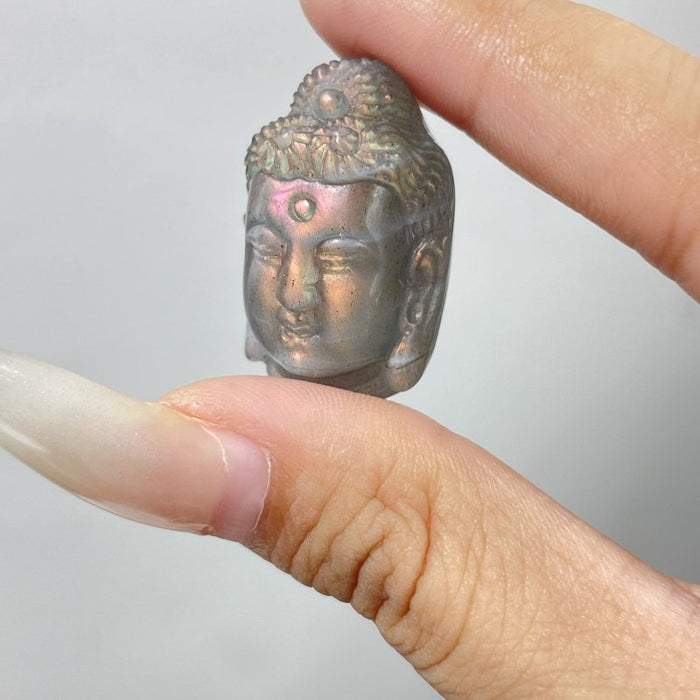 High Quality Labradorite Buddha Head Carving Wholesale