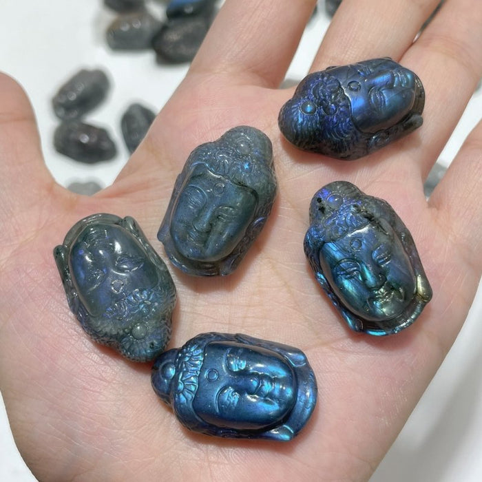 High Quality Labradorite Buddha Head Carving Wholesale