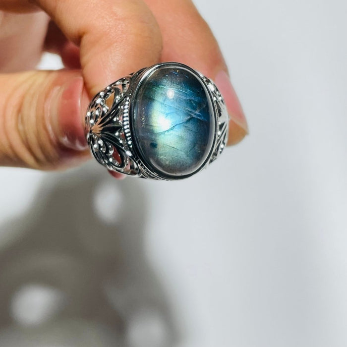 High Quality Labradorite Butterfly Ring Wholesale