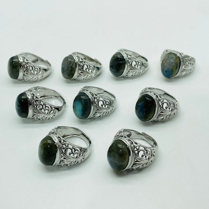 High Quality Labradorite Butterfly Ring Wholesale