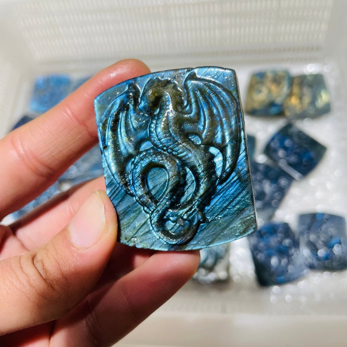 High Quality Labradorite Dragon Carving Wholesale