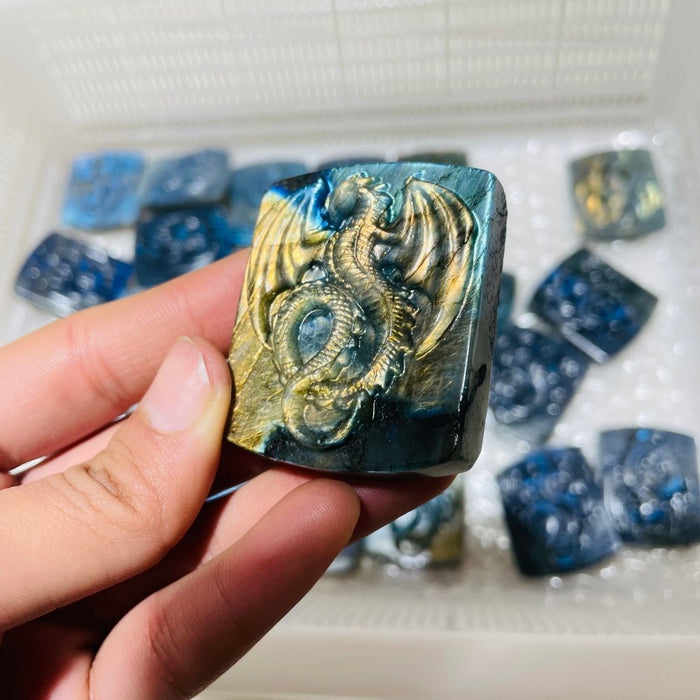High Quality Labradorite Dragon Carving Wholesale