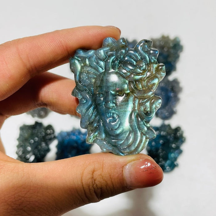 High Quality Labradorite Medusa Carving Wholesale