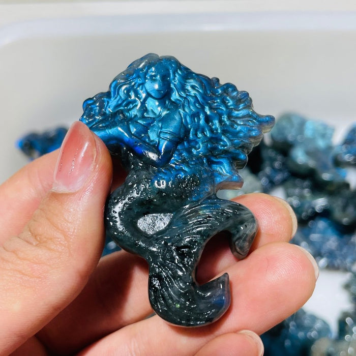 High Quality Labradorite Mermaid Carving Wholesale