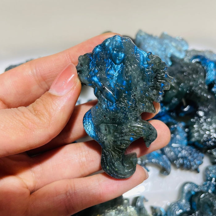 High Quality Labradorite Mermaid Carving Wholesale